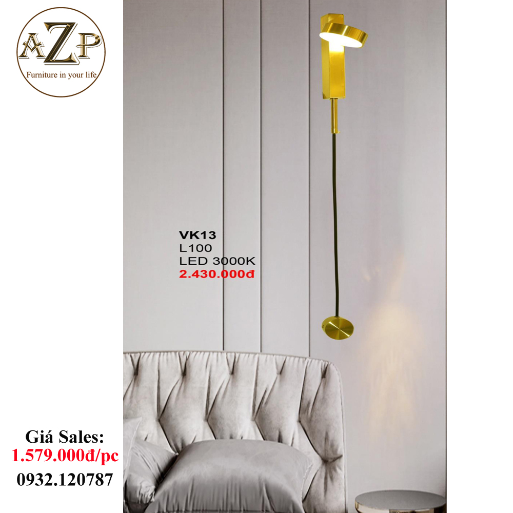 AZP - ĐÈN ỐP VÁCH / ĐÈN TRANG TRÍ / ĐÈN TREO TƯỜNG PHÒNG KHÁCH, PHÒNG NGỦ, NHÀ HÀNG, KHÁCH SẠN AZP-VK13 phong cách đương đại, hàng nhập khẩu AZP
