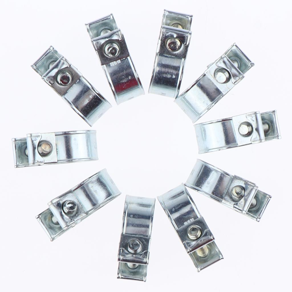 20 Pieces 20x Stainless Fuel Hose Clamps Adjustable Hose Clip For Silver