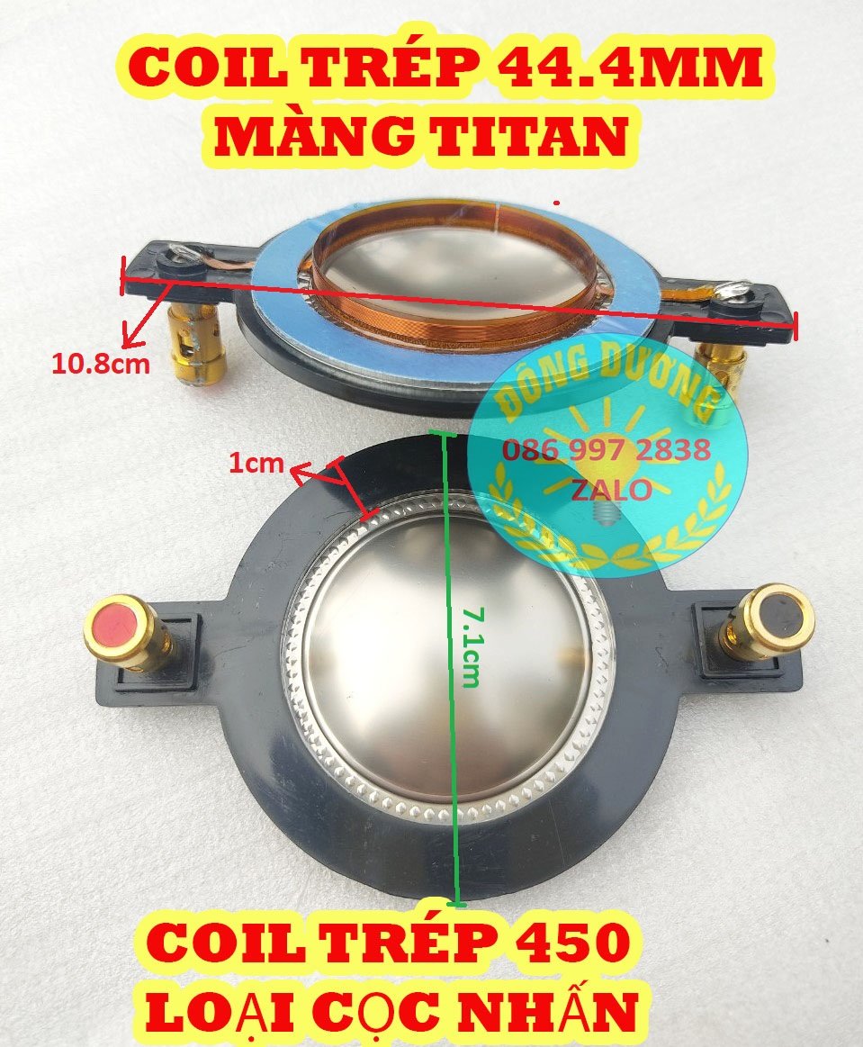 CÔN 44.4 CÓ CỌC - MÀNG TITAN - DÂY ĐỒNG - CỌC NHẤN - COIL THAY THẾ