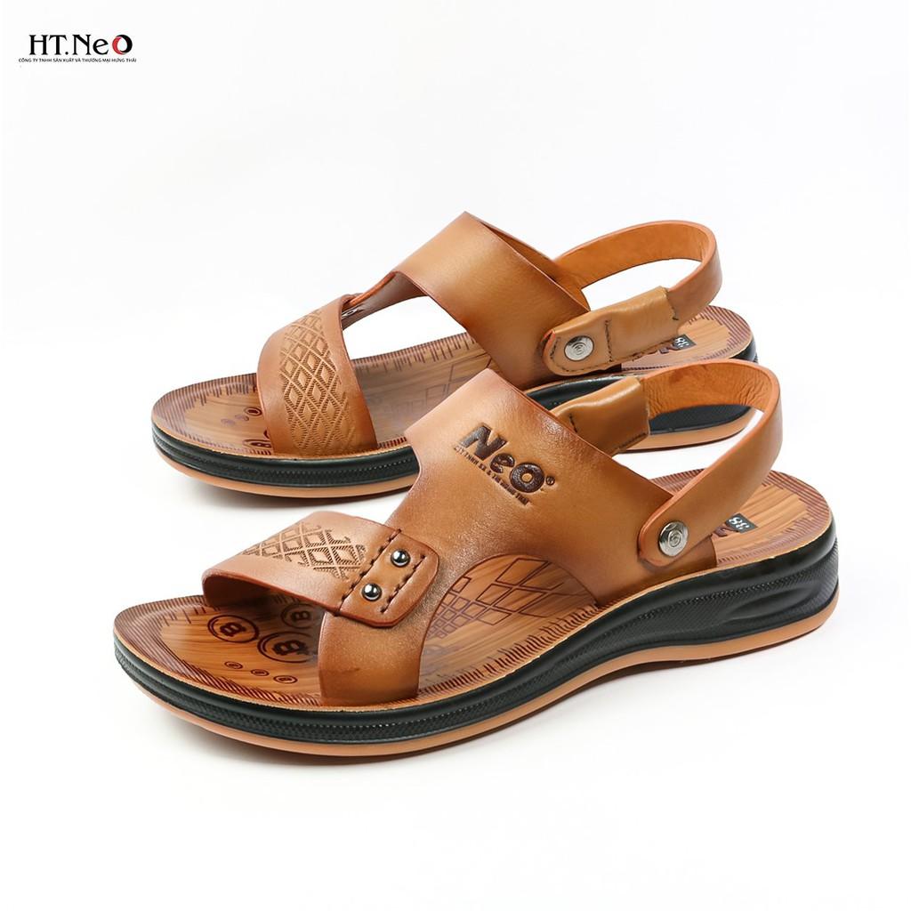 Sandal nam - Dép da bò đế kếp cao ngay lập tức 3.5cm, da rất mềm đi êm chân khâu may chân quai (SD82)