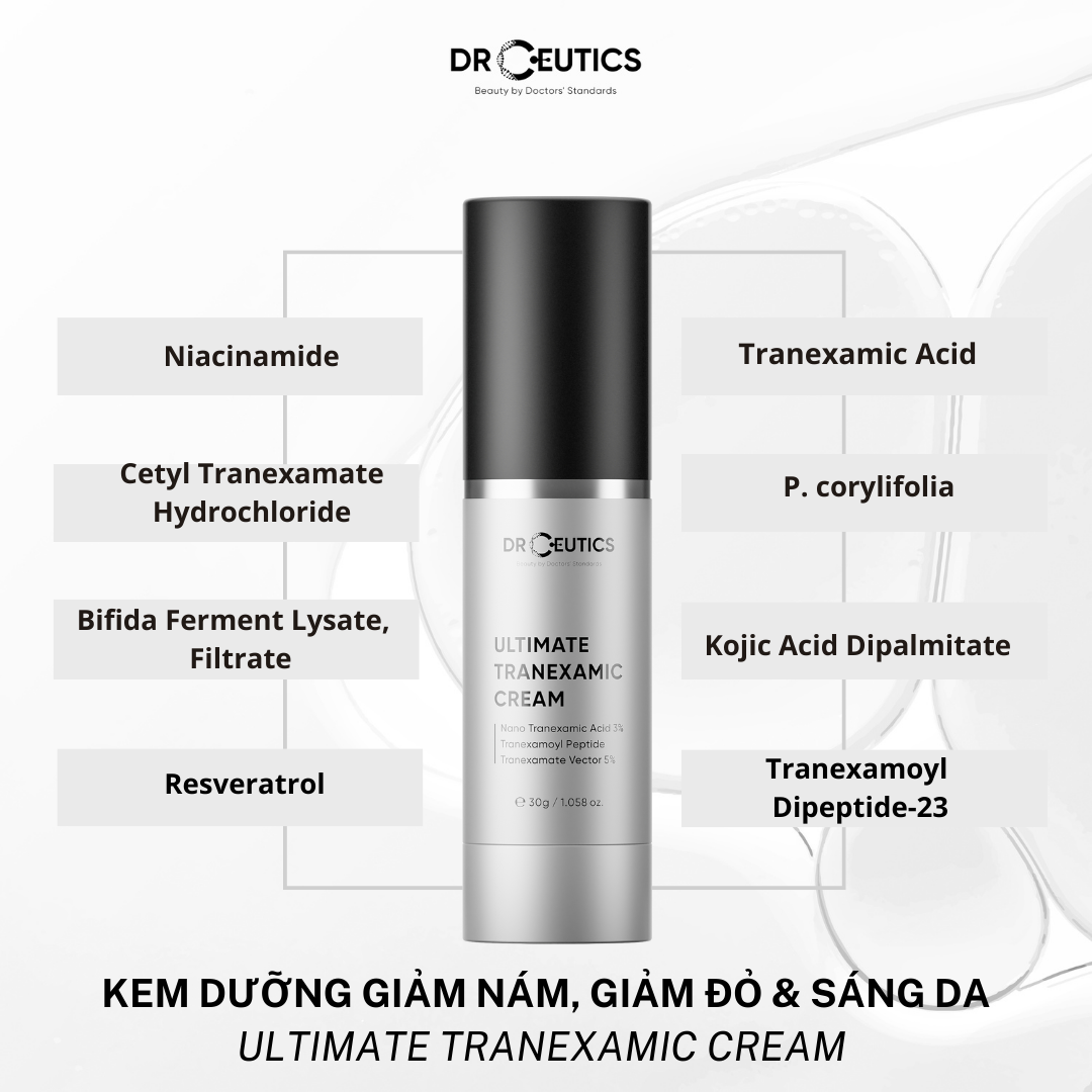 DRCEUTICS Kem Dưỡng Giảm Nám, Giảm Đỏ Và Làm Sáng Da Ultimate Tranexamic Cream (30g)