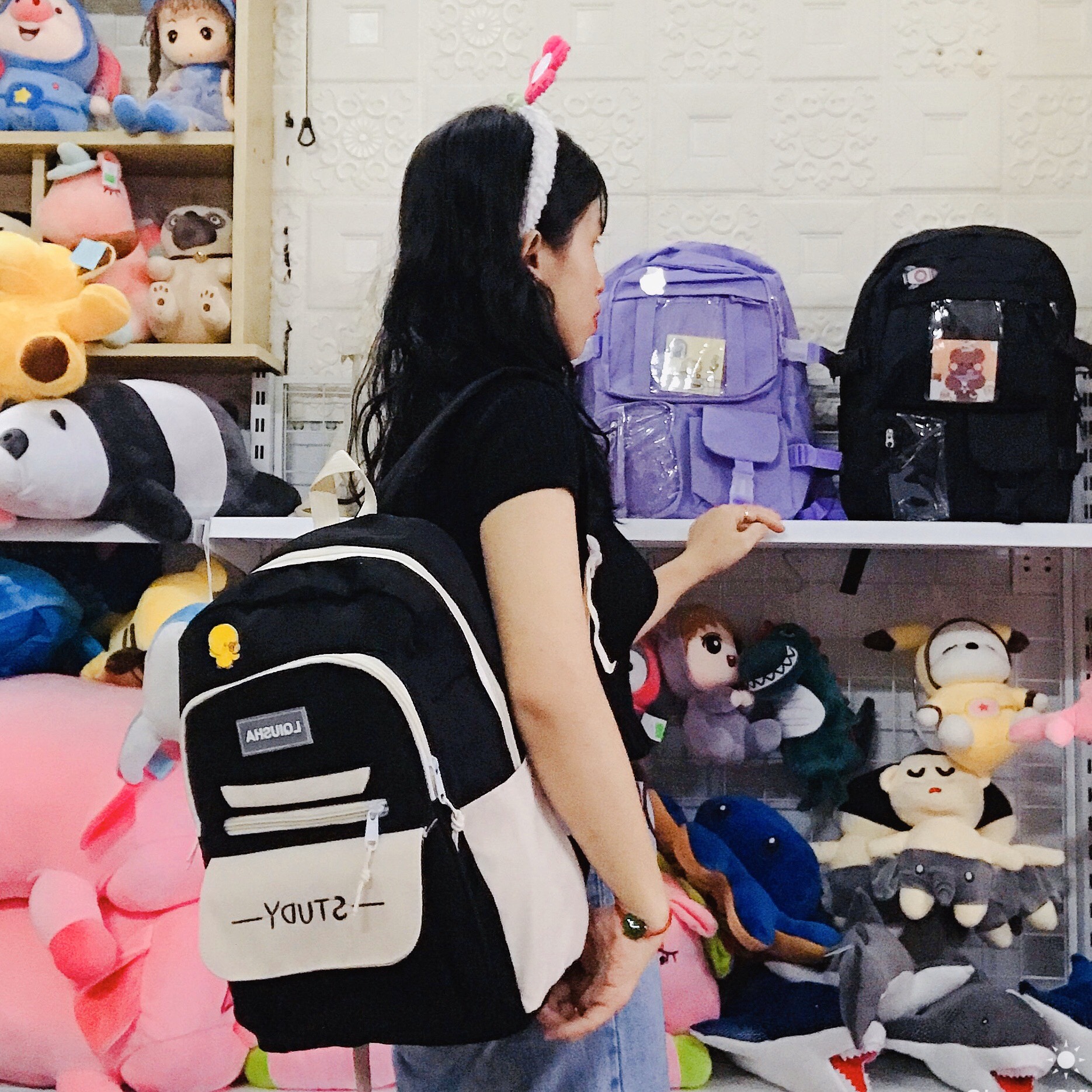 Balo Ulzzang Chống Nước Thời Trang Nữ Đi Học Đi Chơi Dễ Thương Thời Trang Chống Nước Nhẹ