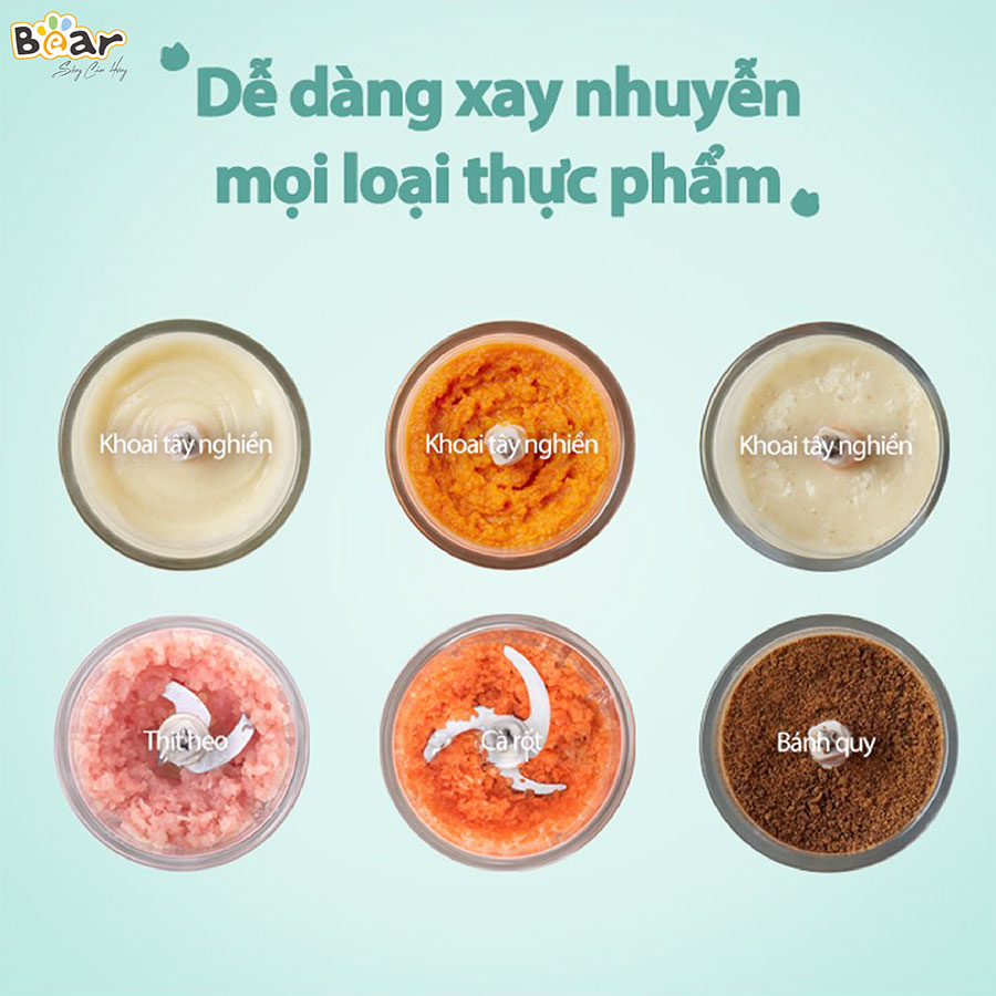 Máy xay thực phẩm mini hiệu Bear, model: QSJ-B01P1/CH-4H01T - Hàng chính hãng