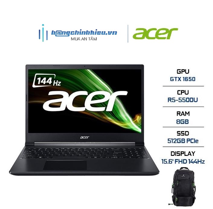 Laptop Acer Aspire 7 A715-42G-R05G (R5-5500U | 8GB | 512GB |GTX 1650 4GB | Win 11 Hàng chính hãng