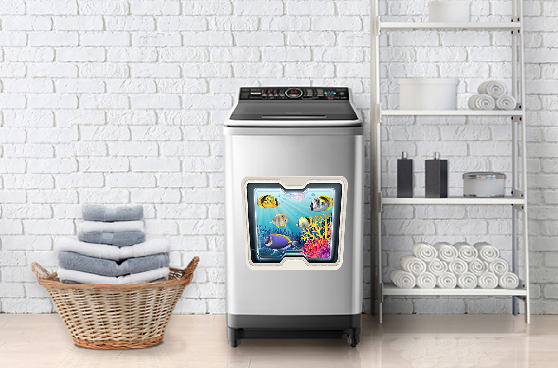 Decal trang trí máy giặt số 6