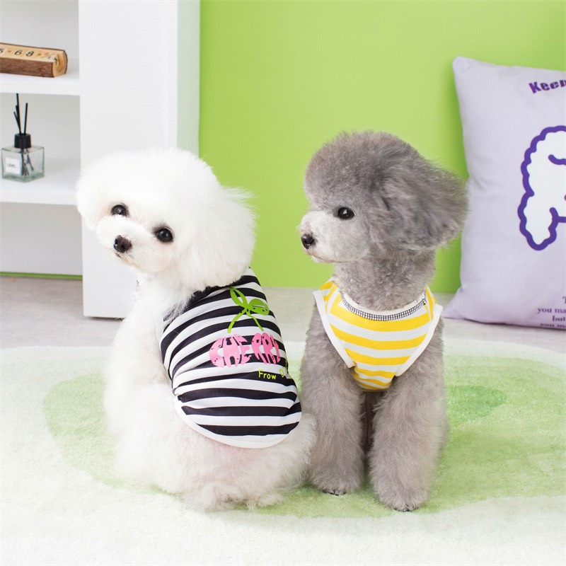 Áo kẻ ngang dưa hấu và cherry dễ thương cho thú cưng