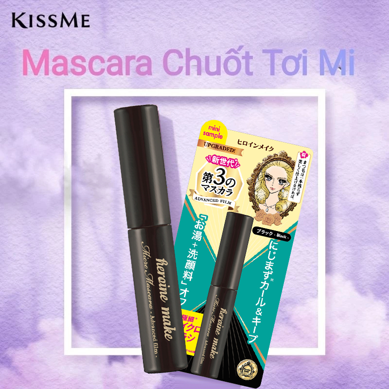 Combo Mascara Chuốt Cong Tơi Mi Và Tẩy Trang Mi Kissme Heroine Make