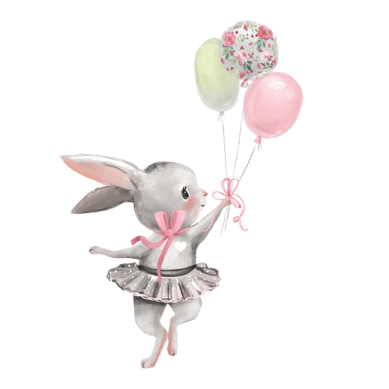 Bunny Ballet Rabbit Wall Stickers for Kids Room Nursery Wall Decal Wallpaper