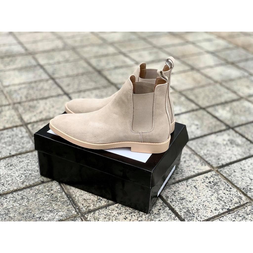 Chelsea Boots Da Lộn Tan