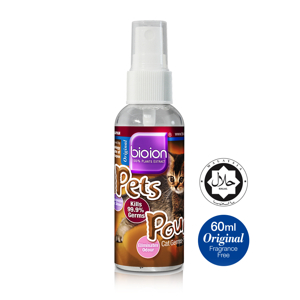 Chai xịt Bioion Pets Pounce Pet Germ-Free Sanitizer 60ML- khử trùng, khử mùi cho thú cưng