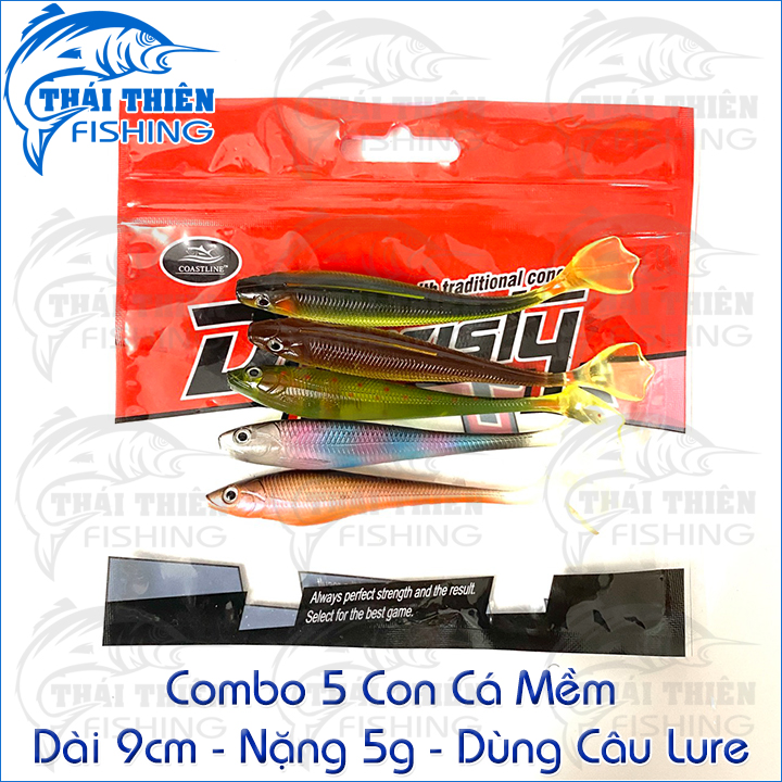 Mồi Mềm NFF Coastline Không Lưỡi Vỉ 5 Con Dài 9cm Nặng 5g Dùng Câu Lure Sông Suối