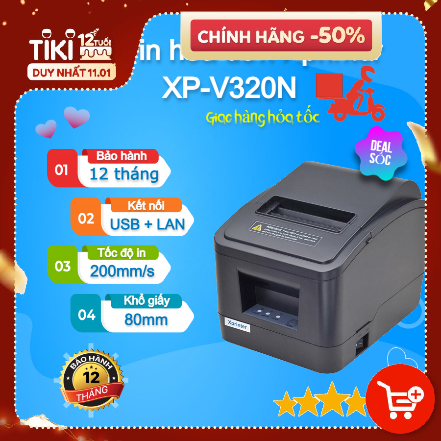 Máy in hóa đơn nhiệt Xprinter XP- V320N Hàng Chính Hãng