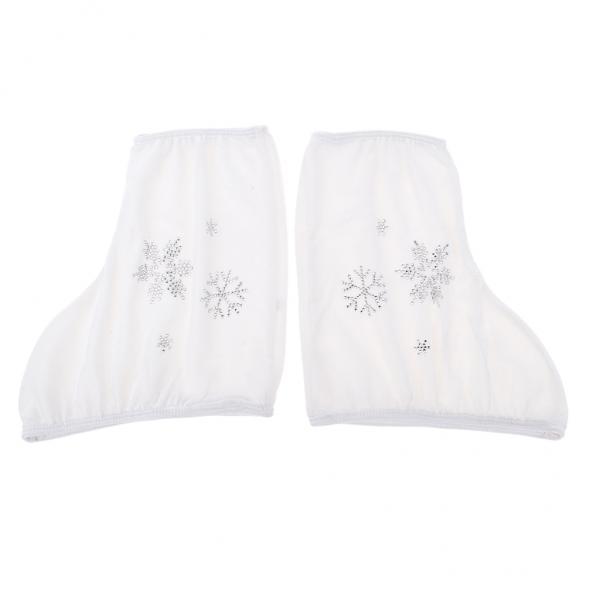 2x2pcs Ice Skate Boot Covers Protector for Figure Skating Velvet White-M