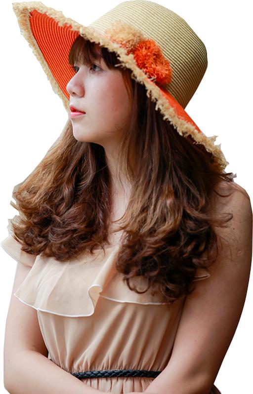 Nón rộng vành chống nắng Zigzag HAT00201 vàng rơm