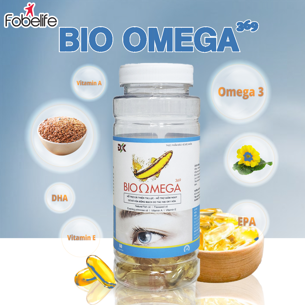 Viên Uống Dầu Cá Giảm Khô Mắt Cải Thiện Thị Lực Bio Omega 369 ( Hộp 60 viên )