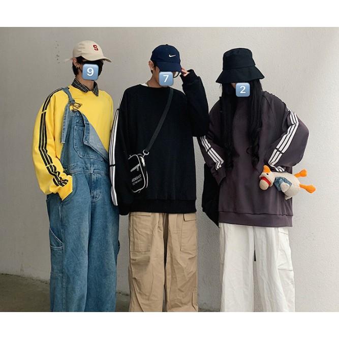 Áo sweater vàng sọc đen unisex - ẢNH THẬT