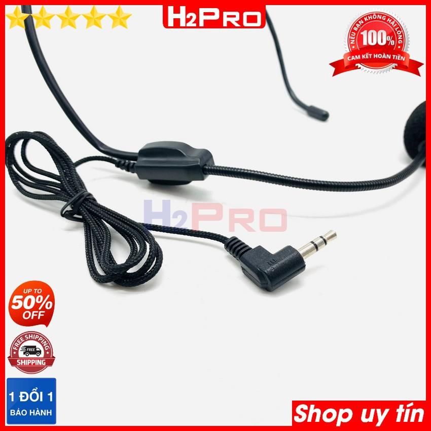 Micro trợ giảng có dây H2Pro cao cấp đeo vành tai, mic quàng tai có dây giá rẻ dùng cho trợ giảng