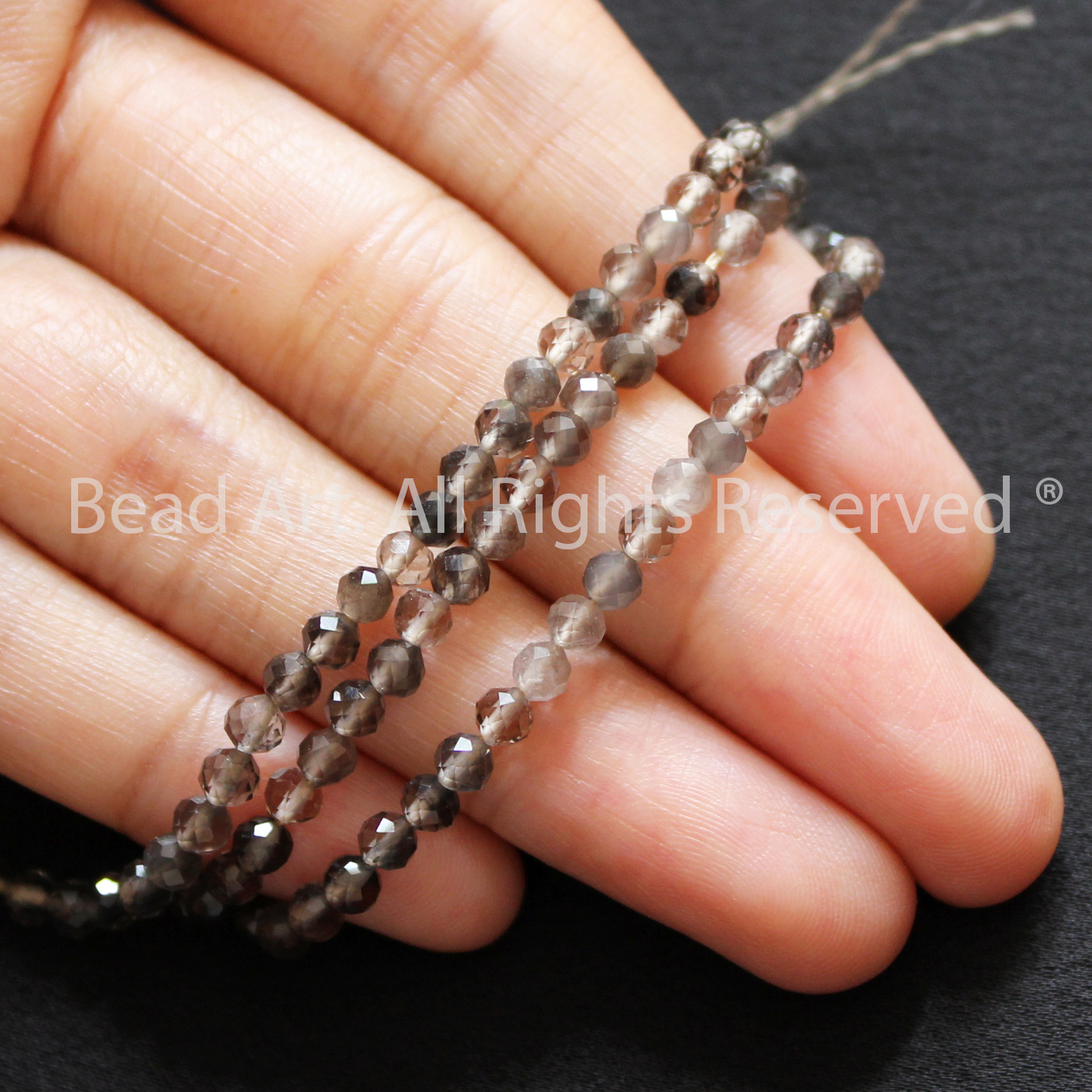 3MM Đá Thạch Anh Khói Nâu Tự Nhiên Giác Cắt, Kim, Thuỷ, Phối Vòng Tay Phong Thuỷ, Chuỗi Hạt, Trang Sức - Bead Art