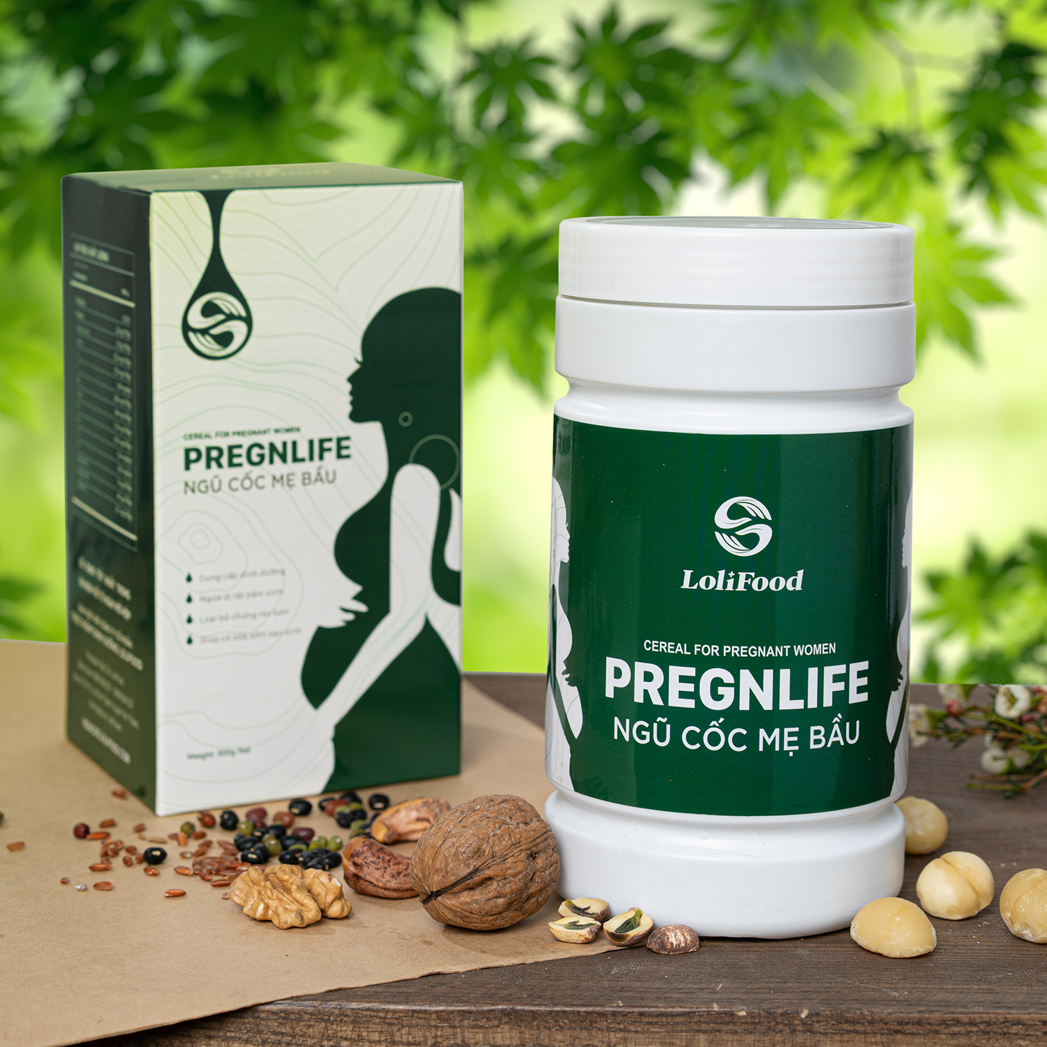 Ngũ Cốc Mẹ Bầu Pregnlife Long Liên Cao Cấp Siêu Dinh Dưỡng Gồm 14 Loại Hạt - Tặng Kèm Muỗng Gỗ