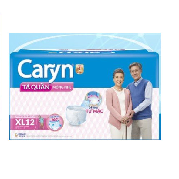 Tã Quần Mỏng Nhẹ Caryn Gói Siêu Lớn XL12 (12 Miếng size XL)