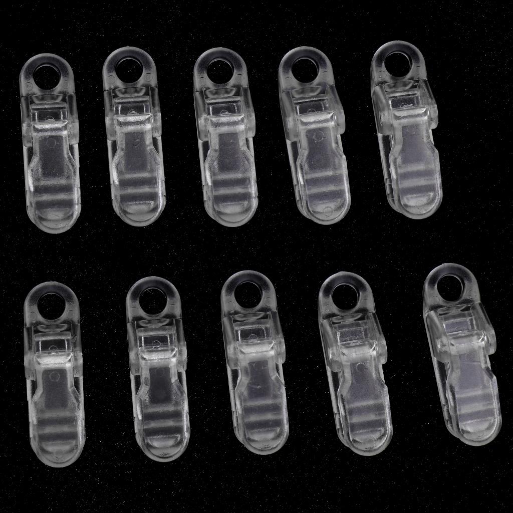 2x10 Pieces Plastic Tie Down Emergency Awning Set Tarp Clips Tent Clamp Clear