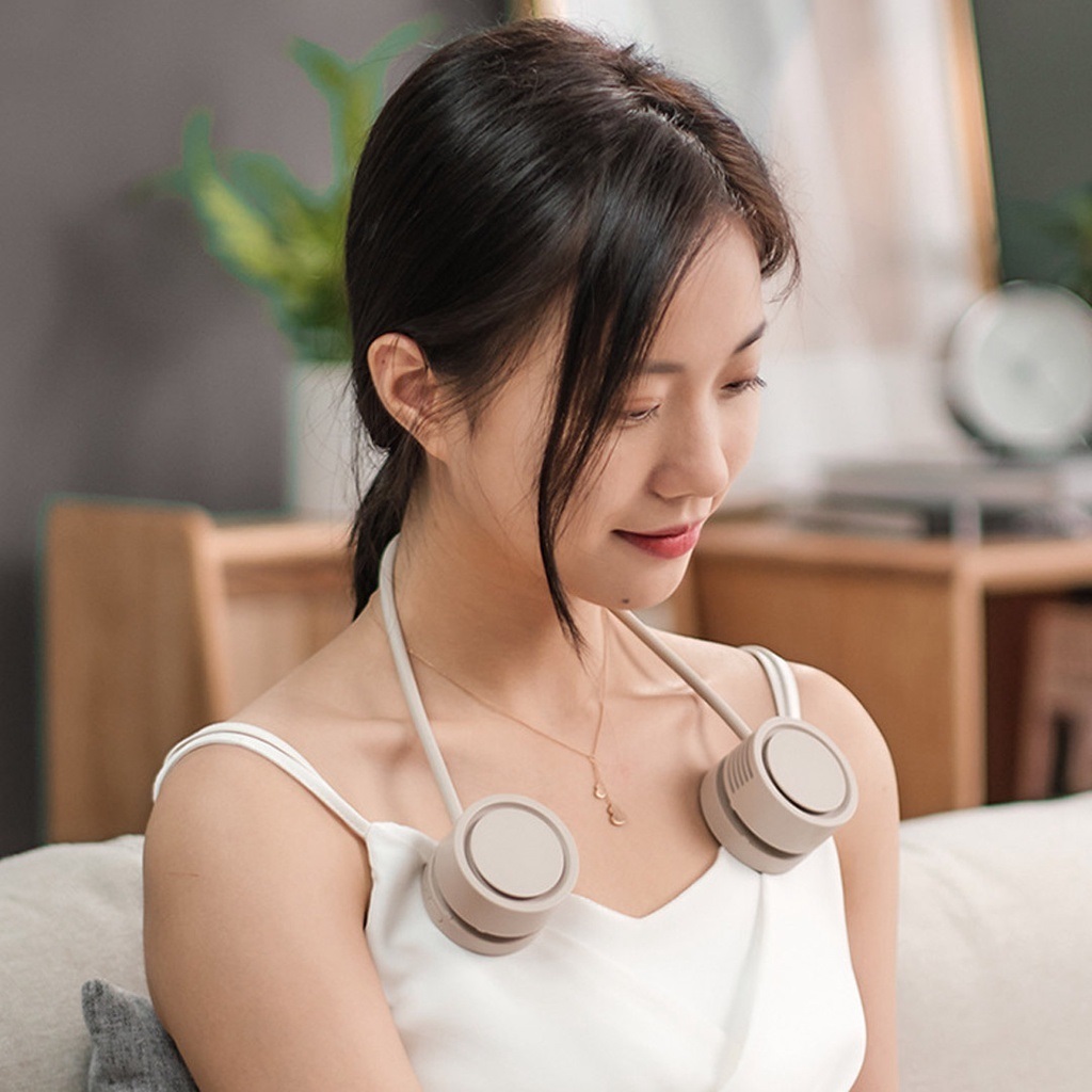 Quạt đeo cổ mini Sothing Hanging Neck Fan DQ209, có thể xông tinh dầu, 3 cấp độ gió- Hàng chính hãng