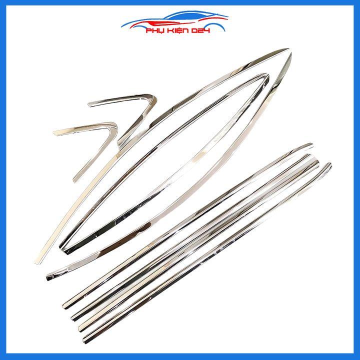 Bộ nẹp viền chân kính cong kính Honda HRV, HR-V 2016-2019 Inox sáng bóng chuẩn form xe