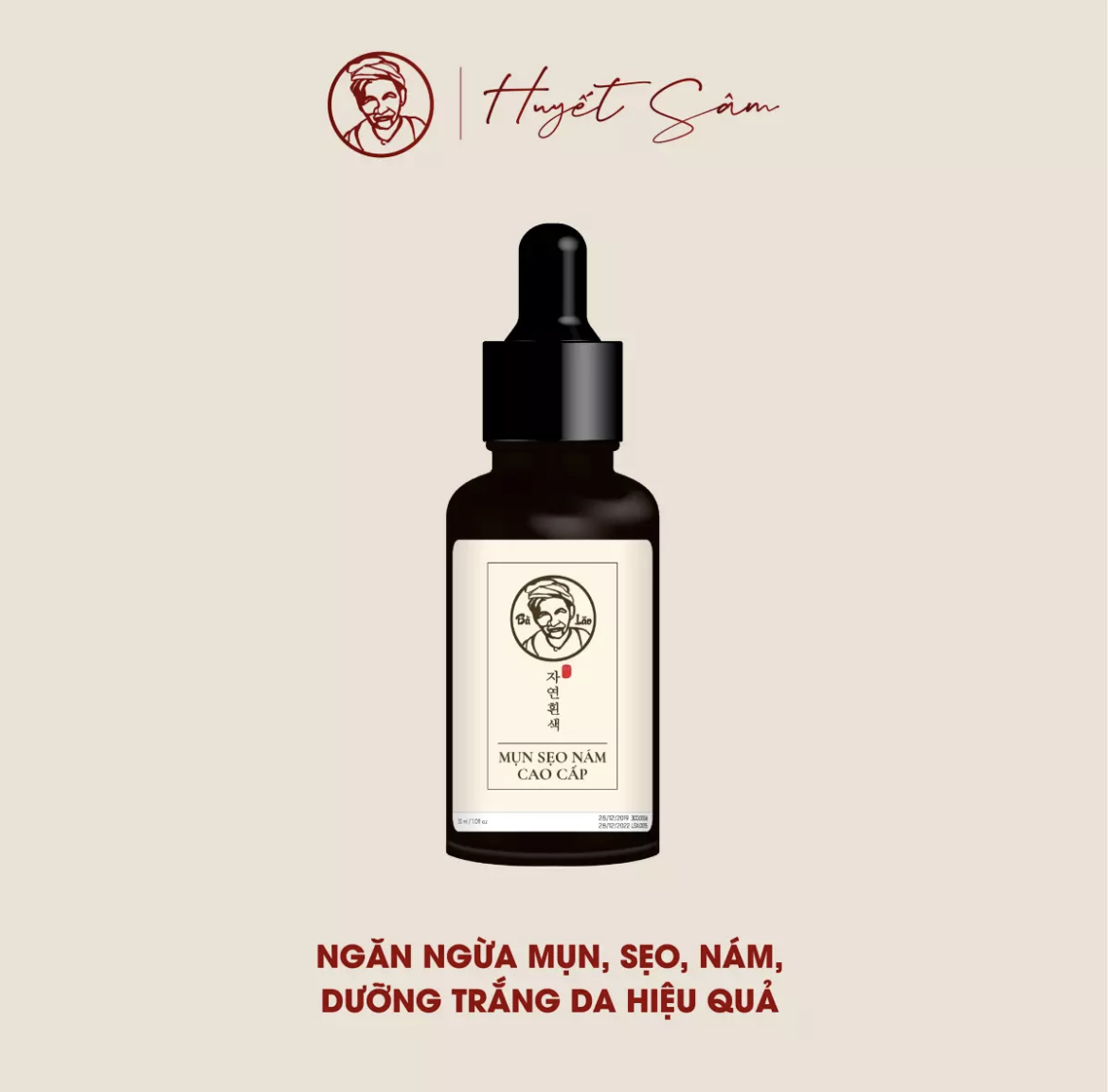 Combo Bà Lão: Serum Mụn Sẹo Nám Cao Cấp 30ml + Đinh Hương Bột 120g