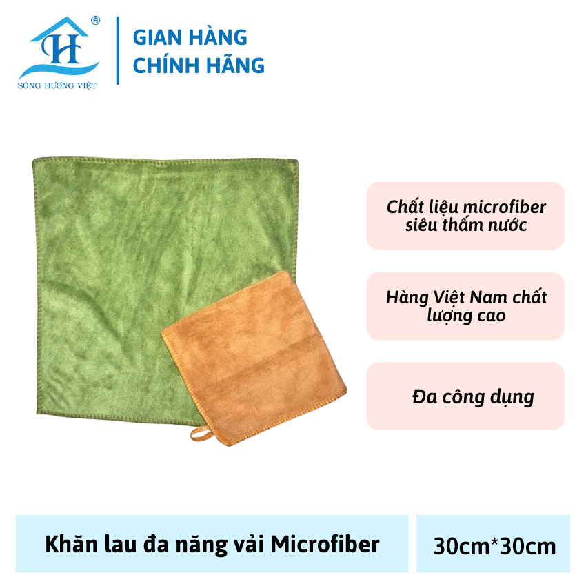 Khăn lau đa năng vải Microfiber : lau bếp, bàn ăn, cửa kính, lau xe hơi,.. hàng Việt Nam chất lượng cao - Sông Hương Việt