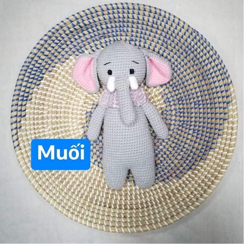 Voi xám handmade - quà tăng gấu bông xinh xắn cho bé