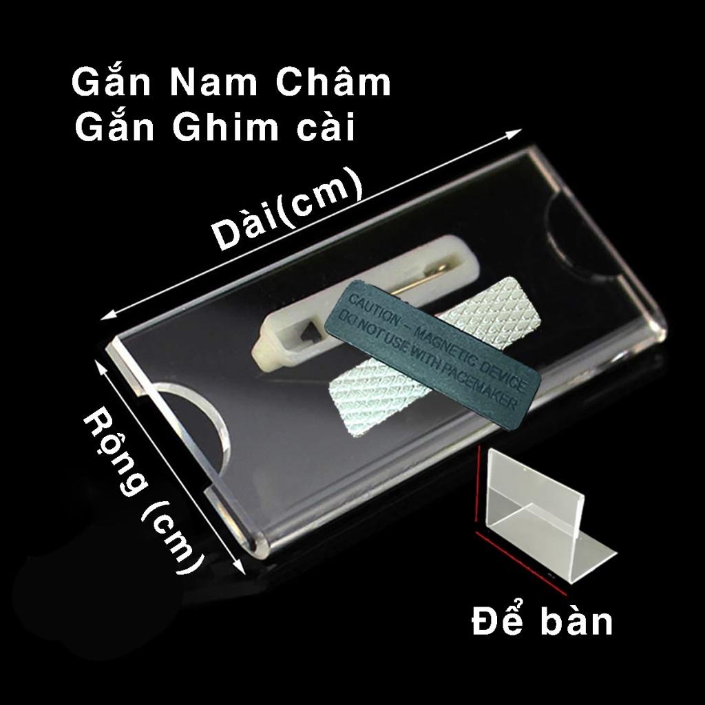Acrylic, Combo 10-20 Bảng tên nhân viên cài áo - Nam châm &amp; Kim ghim, 70x40mm - Bảng tên - Cài kim