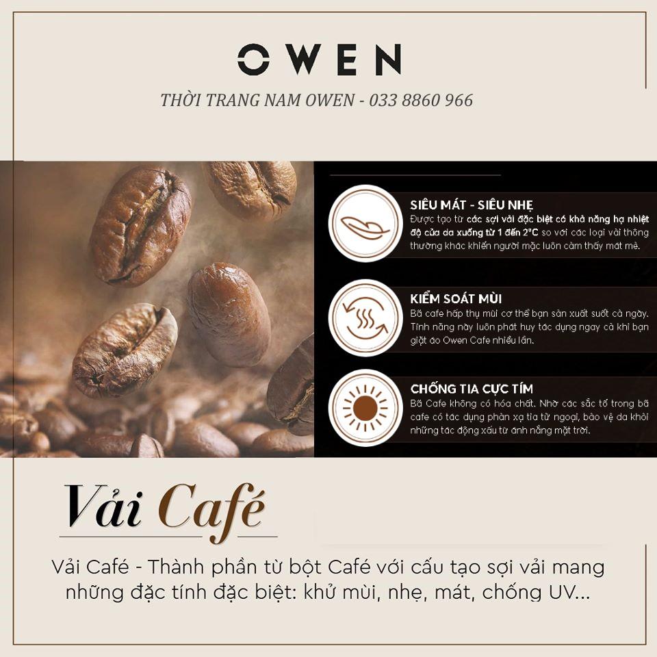 OWEN - Áo sơ mi dài tay OWEN SLIMFIT cổ tàu chất cafe 22731