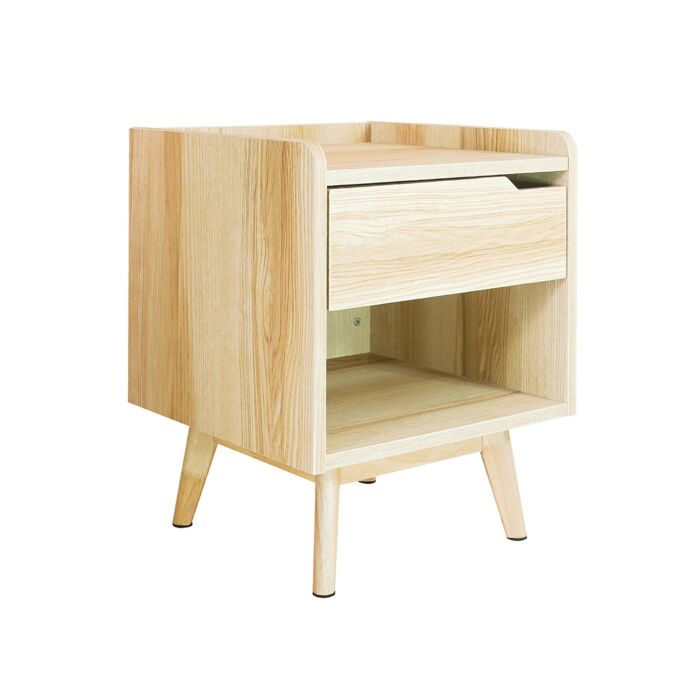 SB Furniture, KC-PLAY, Jabo Bedside Cabinet, Lindberg Oak Color, W40xD40xH50 cm.