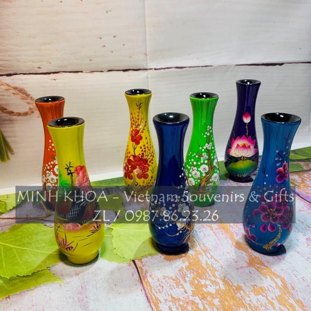 Combo 3 Lọ Hoa Sơn Mài Mini 14 Cm - Vietnamese Lacquer Vase