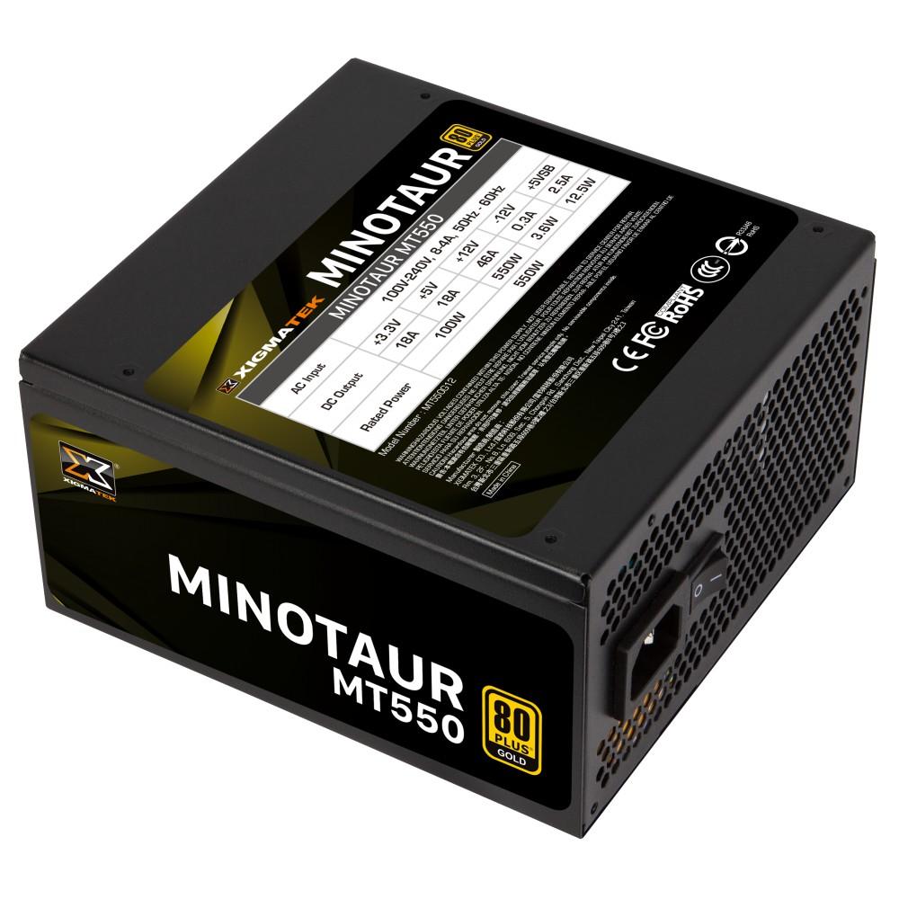 Nguồn Máy Tính CST XIGMATEK MINOTAUR MT550 - 80PLUS GOLD, 100% CÁP RỜI - DẠNG DẸT  - Hàng chính hãng