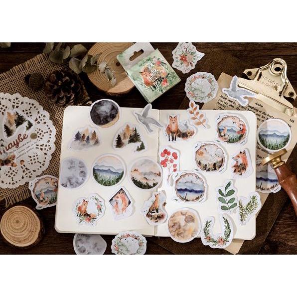 Bộ 46 Sticker Con Vật Hàn Quốc dán trang trí E48