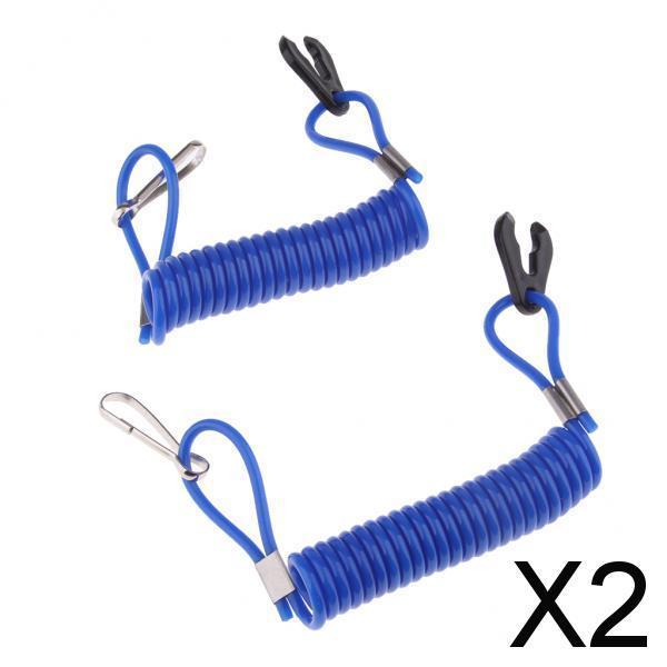 2x Outboard Engine Cutout Stop Switch Lanyard Tether for Yamaha