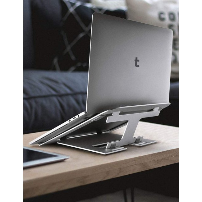 Đế tản nhiệt cơ động TOMTOC (USA) alumium foldable dành cho ipad, macbook và another tablet, laptop 11″-15.6inch (silver) B4-002S  - Hàng Chính Hãng