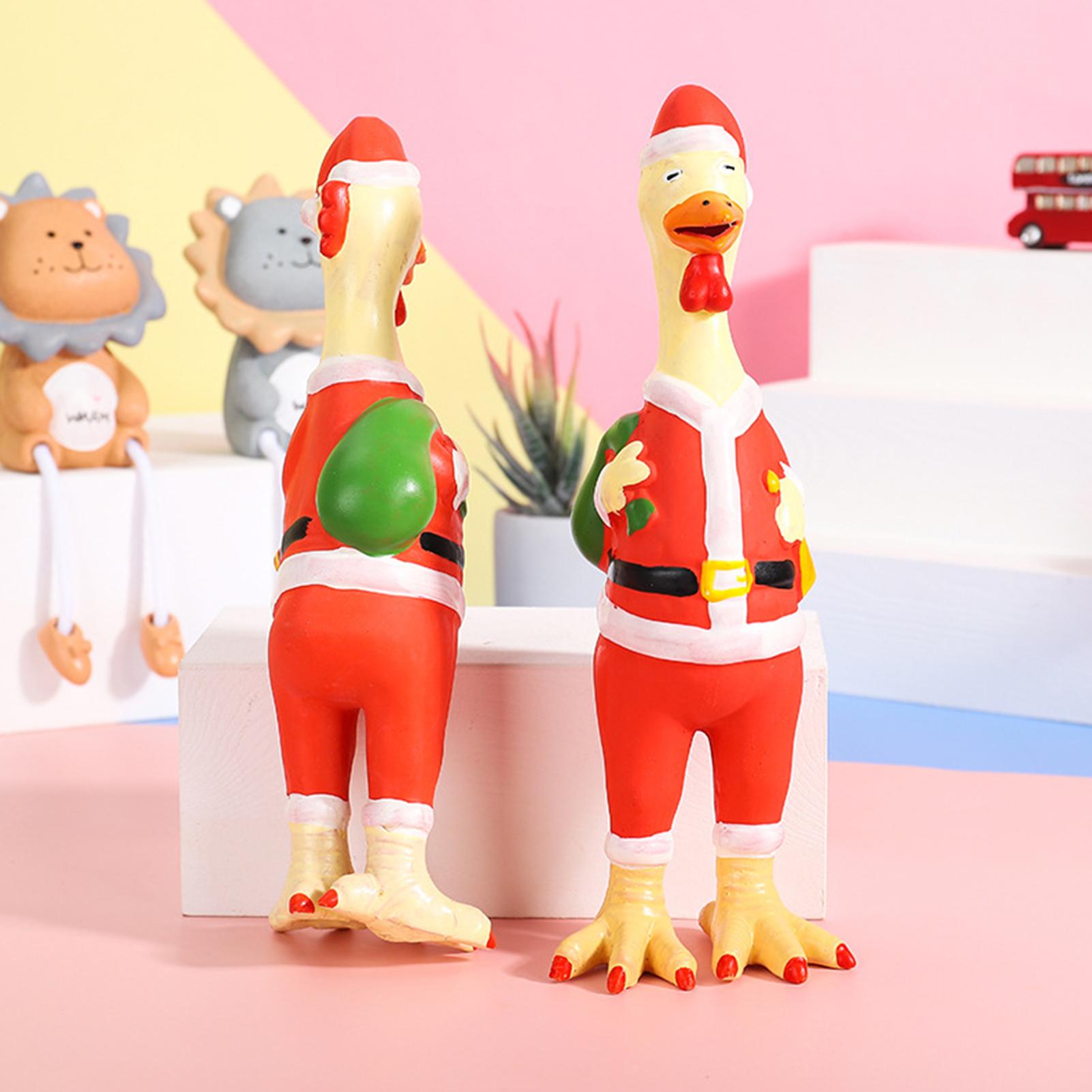 Đồ chơi con gà la hét cho trẻ em và thú cưng phonh cách ông già Noel