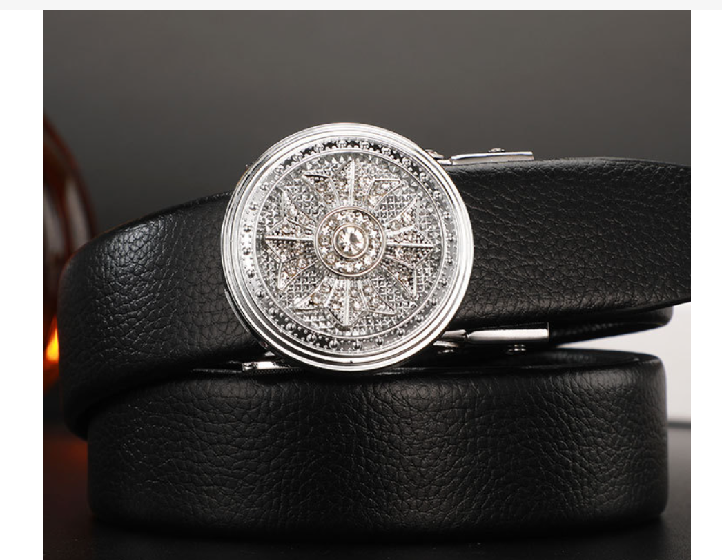 Thắt lưng da nam mặt khóa tự động và khóa xoay hợp kim cao cấp phong cách hàn quốc