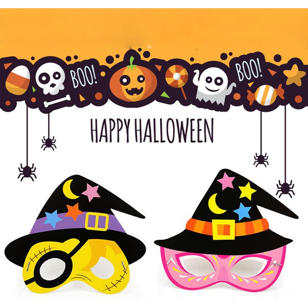 Mặt Nạ Hóa Trang Chủ đề Halloween cho bé mầm non eva (có dây đeo)