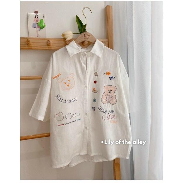 Áo sơ mi vintage gấu