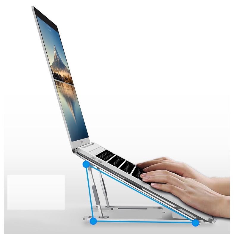 Giá đỡ laptop tablet bằng nhôm P3, kiêm đế tản nhiệt nâng cao Macbook máy tính bảng Ipad, điều chỉnh góc