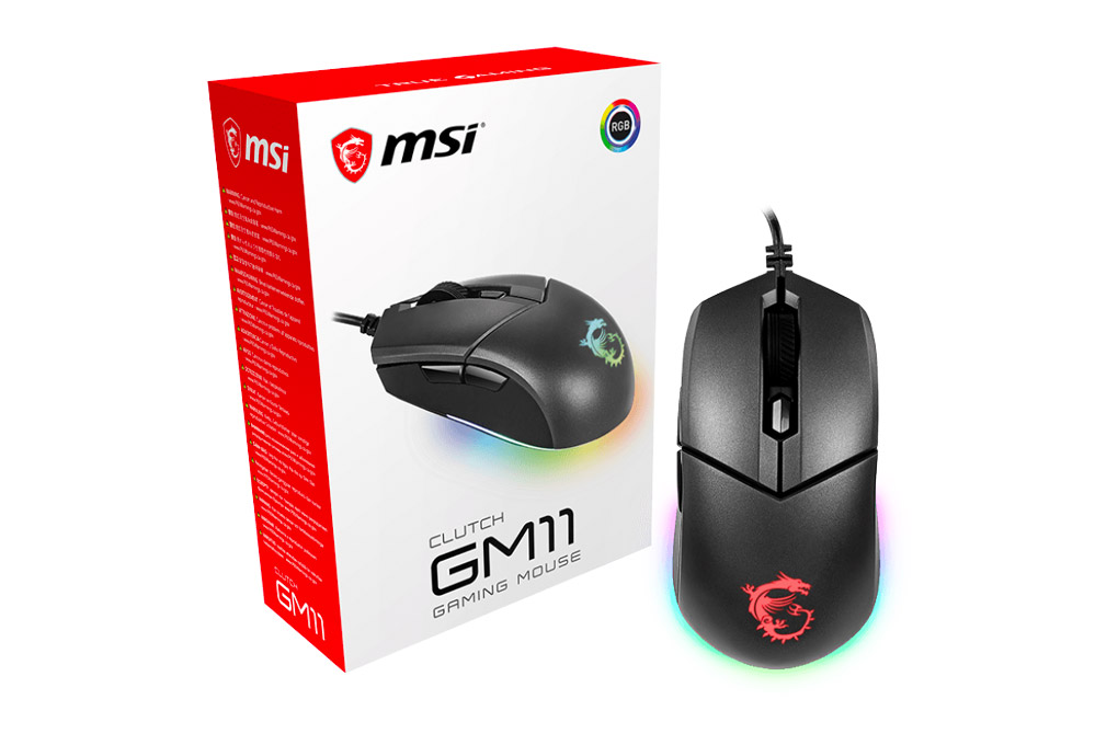 Chuột có dây Gaming MSI Clutch GM11 - Hàng chính hãng - Đen