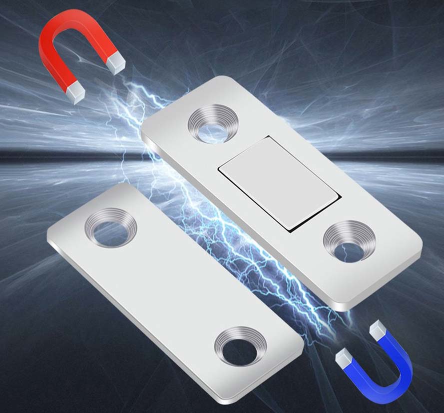 Bộ Nam Châm Đóng Cửa Tự Động Siêu Chắc Kèm Ốc Vít Và Miếng Dán