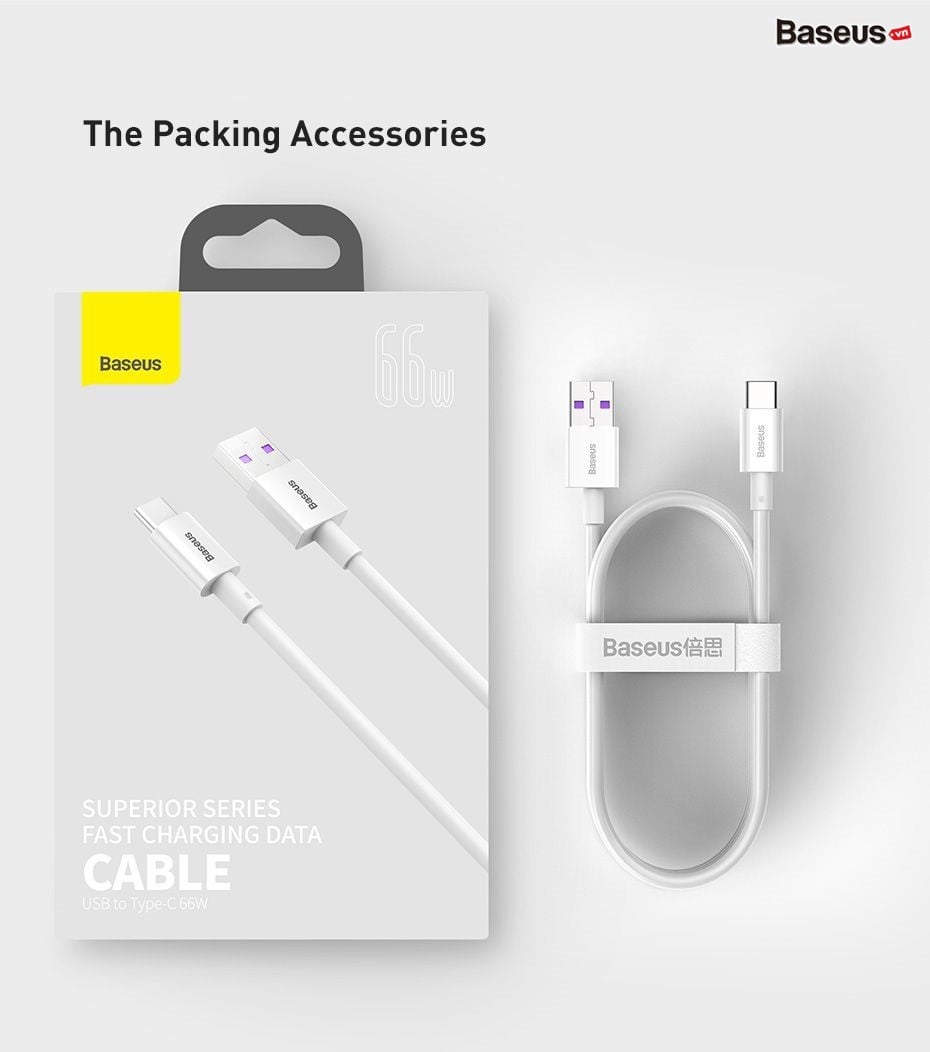 Cáp sạc nhanh Baseus Superior Series USB-Type C 100W CAYS - Hàng chính hãng