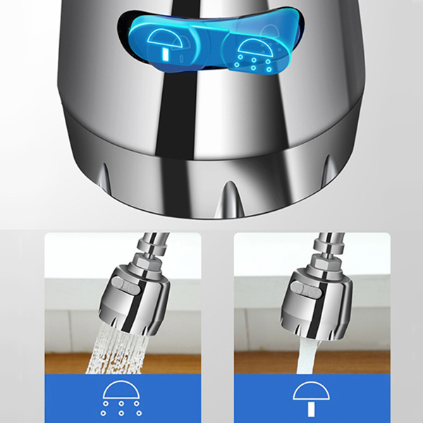 Vòi Rửa Chén Tăng Áp Inox 2 Chế Độ Nước Xoay 360 Độ