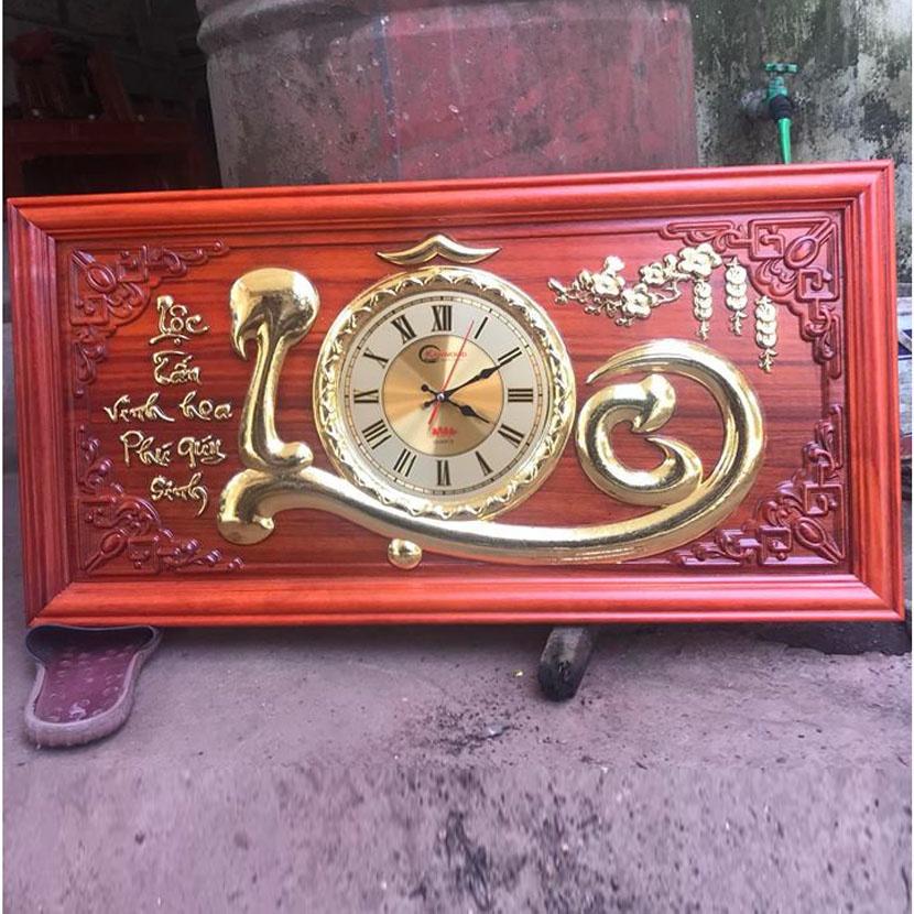 Tranh Đồng Hồ Treo Tường Chữ LỘC - gỗ Hương đẹp - sang trọng