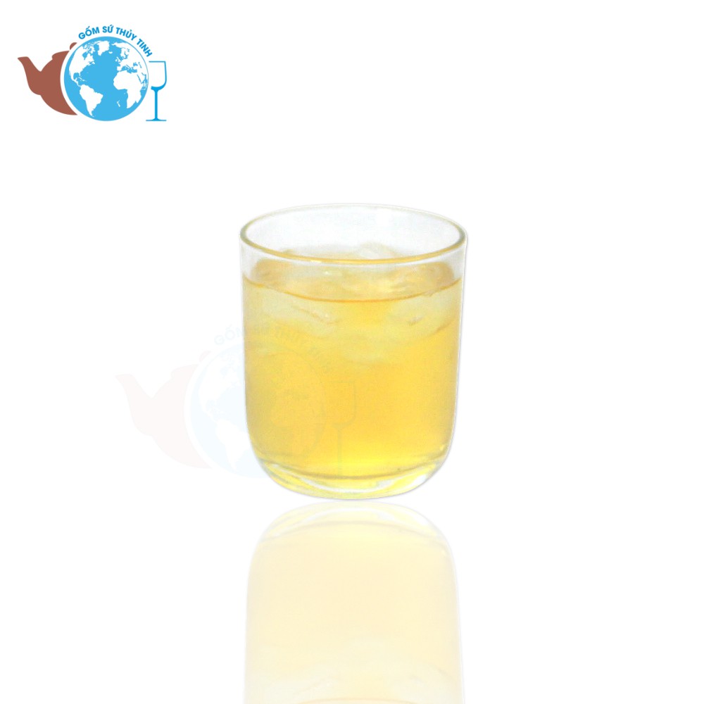 Bộ 6 Ly Thủy Tinh Uống Trà Bầu Lùn Góc 225ml HKM Có Logo
