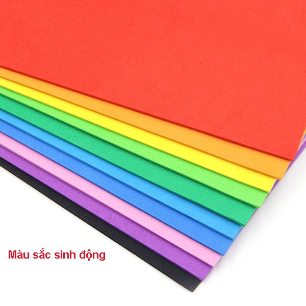 Set 10 Tờ Giấy Xốp Eva Dày Size A4 Nhiều Màu Sắc_ giấy thủ công - xốp nguyên liệu làm hoa, lá,...